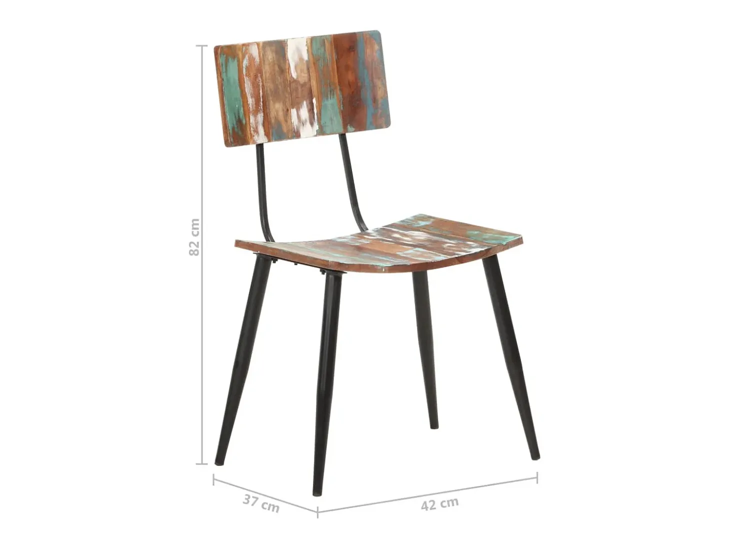 Sillas de comedor 4 unidades madera maciza reciclada