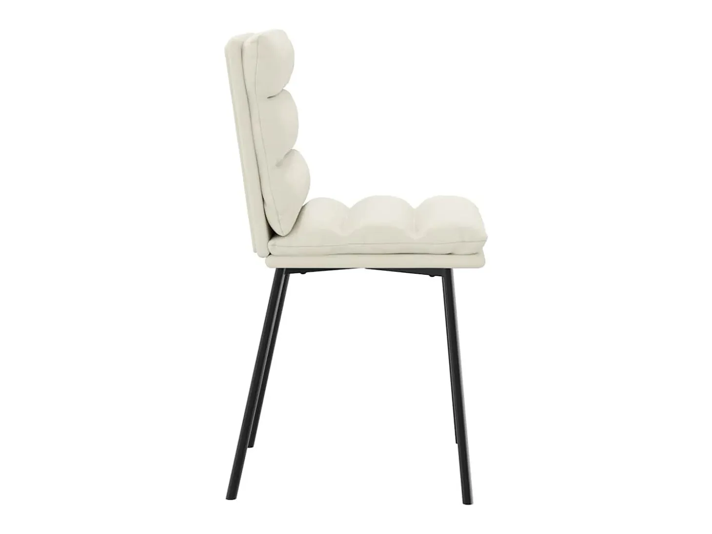 Sillas de comedor 2 unidades terciopelo crema