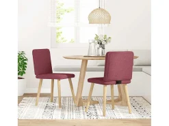Sillas de comedor 2 unidades tela rojo tinto