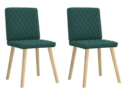 Sillas de comedor 2 unidades tela verde oscuro