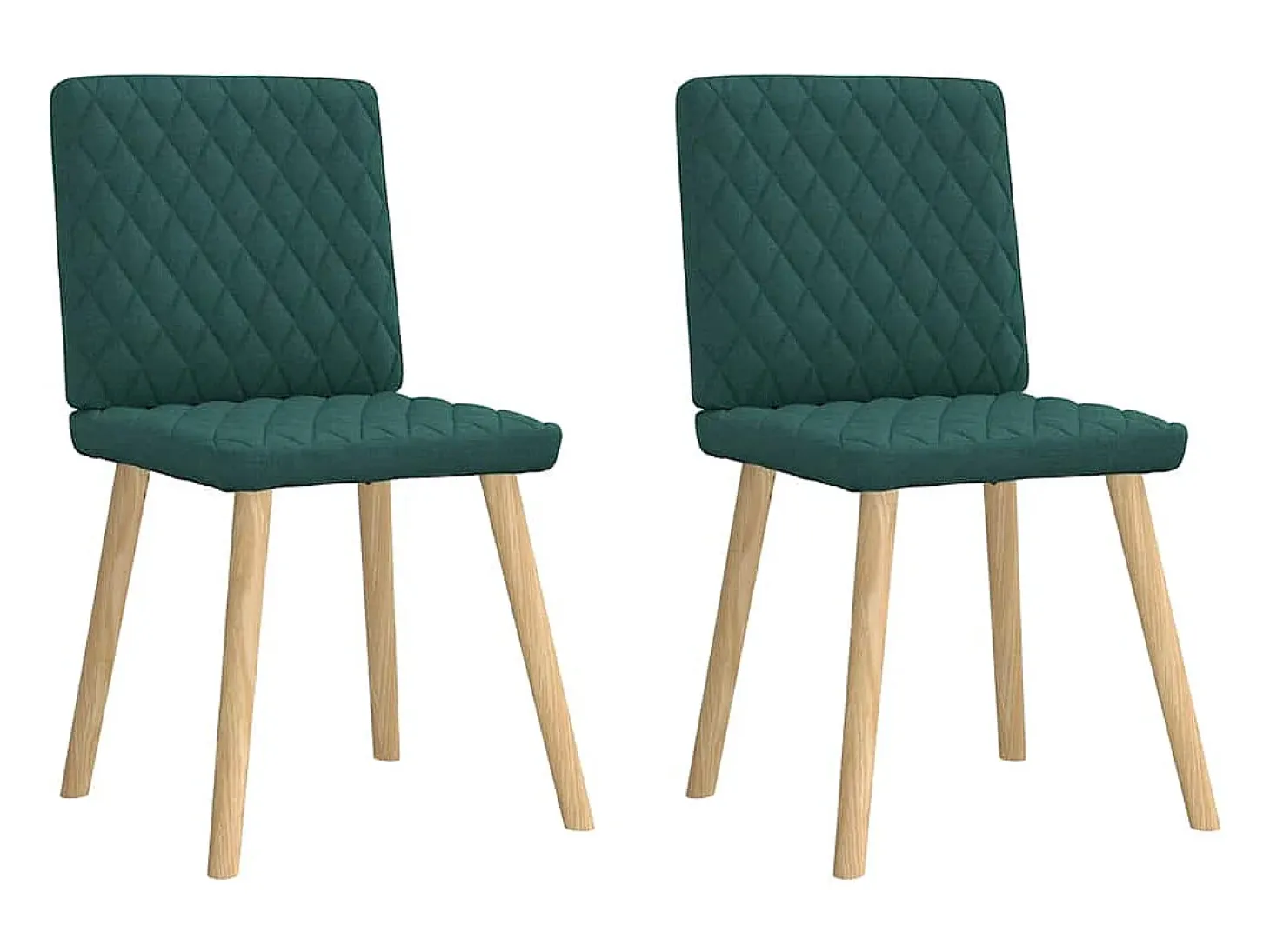 Sillas de comedor 2 unidades tela verde oscuro