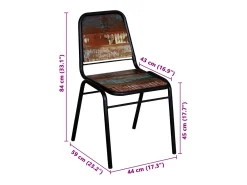 Sillas de comedor 4 unidades madera maciza reciclada
