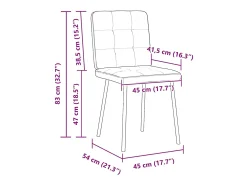 Sillas de comedor 2 unidades terciopelo crema
