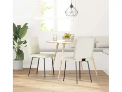 Sillas de comedor 2 unidades terciopelo crema