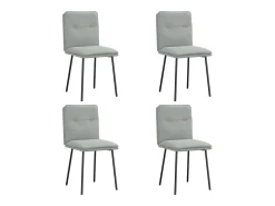Sillas de comedor 4 unidades terciopelo gris claro