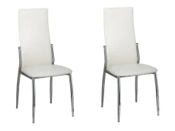 Sillas de comedor 2 unidades cuero sintético blanco