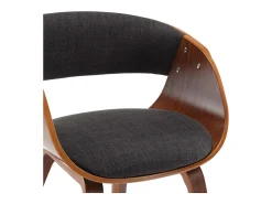 Sillas de comedor 6 unidades madera curvada gris y tela