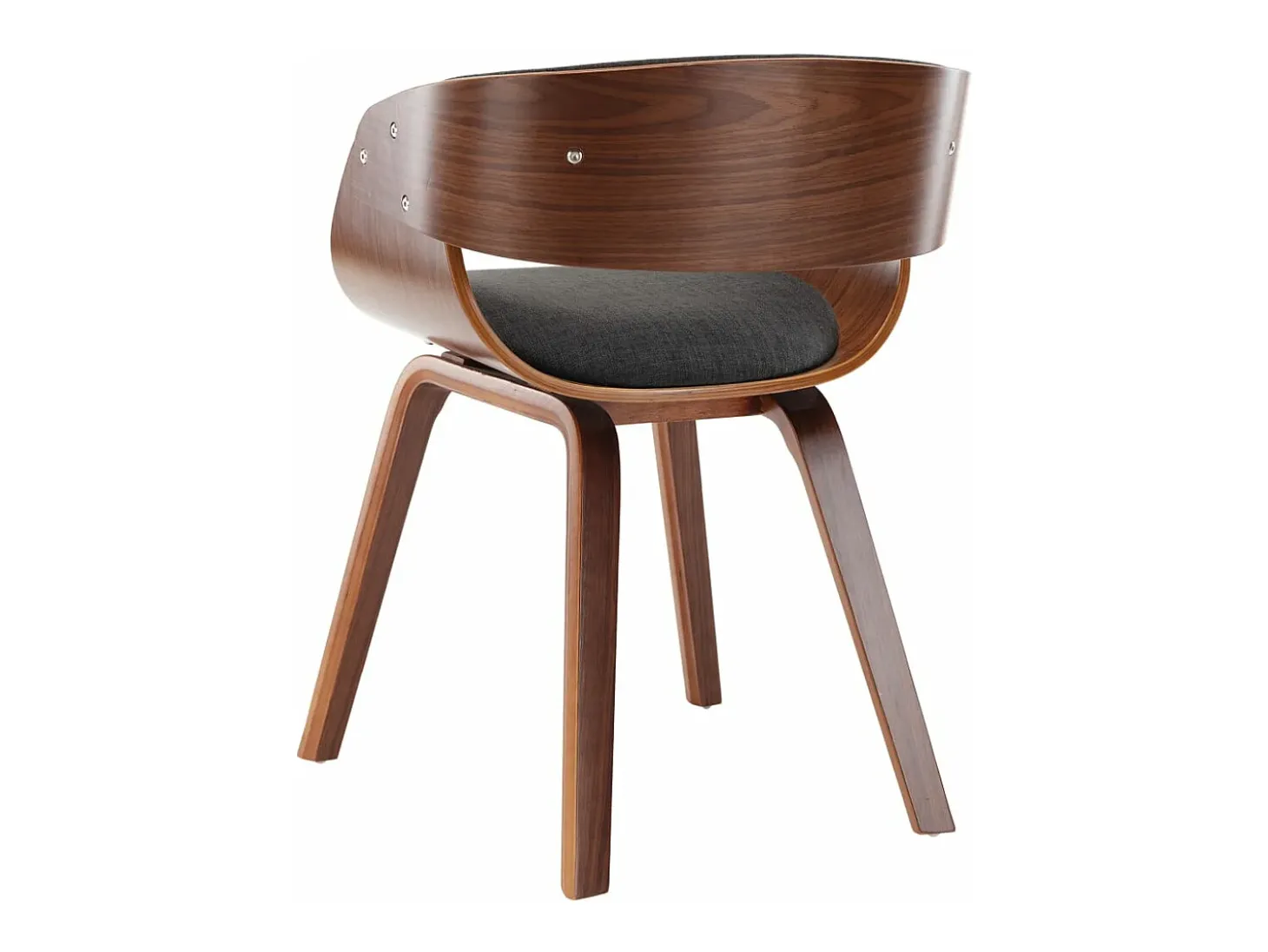 Sillas de comedor 6 unidades madera curvada gris y tela