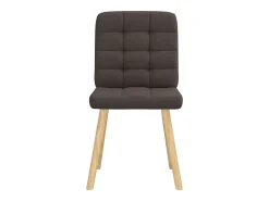 Sillas de comedor 6 unidades tela marrón oscuro