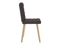 Sillas de comedor 6 unidades tela marrón oscuro