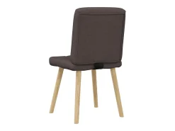 Sillas de comedor 6 unidades tela marrón oscuro