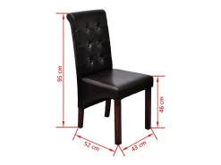 Sillas de comedor 2 unidades cuero sintético marrón