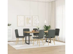 Sillas de comedor 6 unidades tela gris oscuro