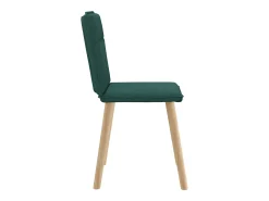 Sillas de comedor 6 unidades tela verde oscuro
