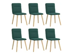 Sillas de comedor 6 unidades tela verde oscuro