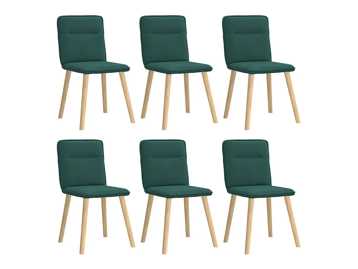 Sillas de comedor 6 unidades tela verde oscuro
