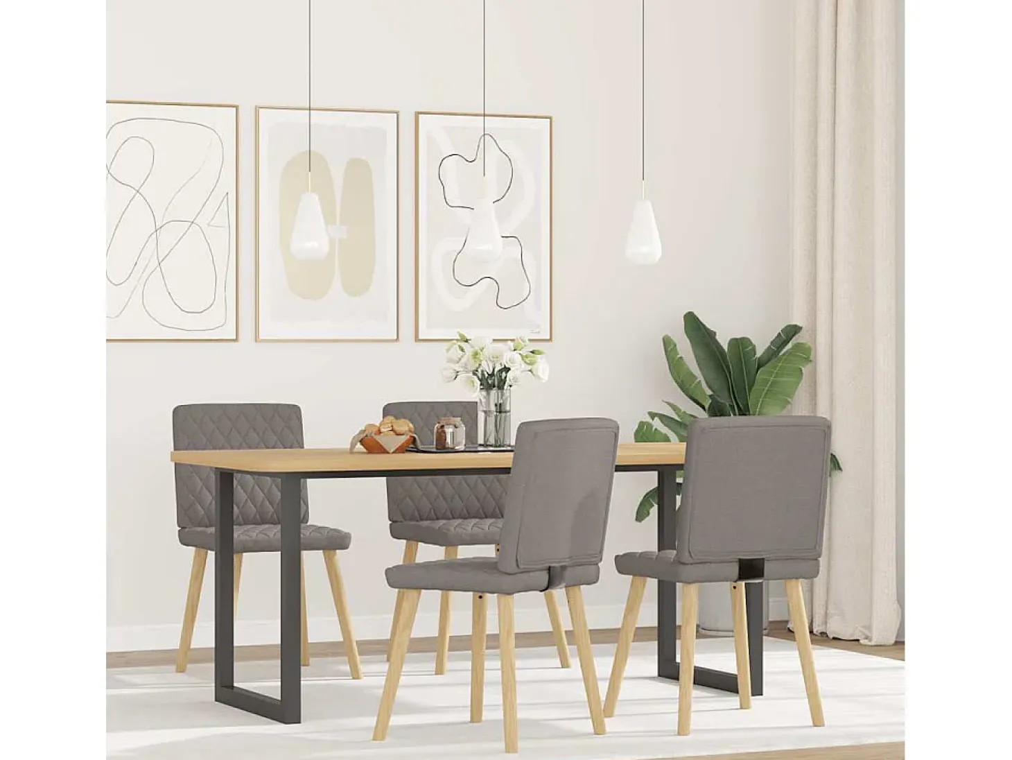Sillas de comedor 4 unidades tela taupe