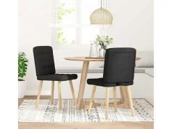 Sillas de comedor 2 unidades tela negro