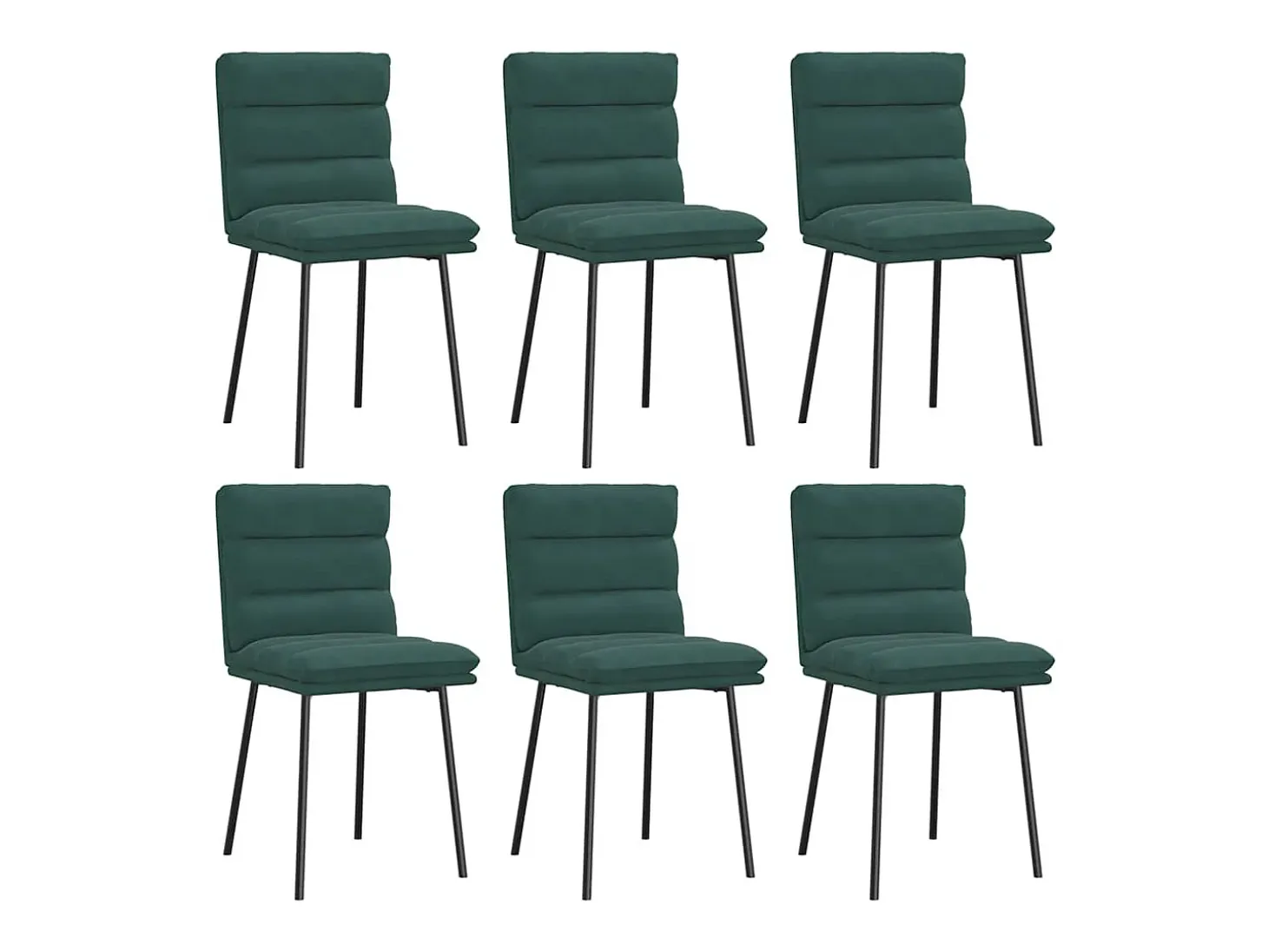 Sillas de comedor 6 unidades terciopelo verde oscuro