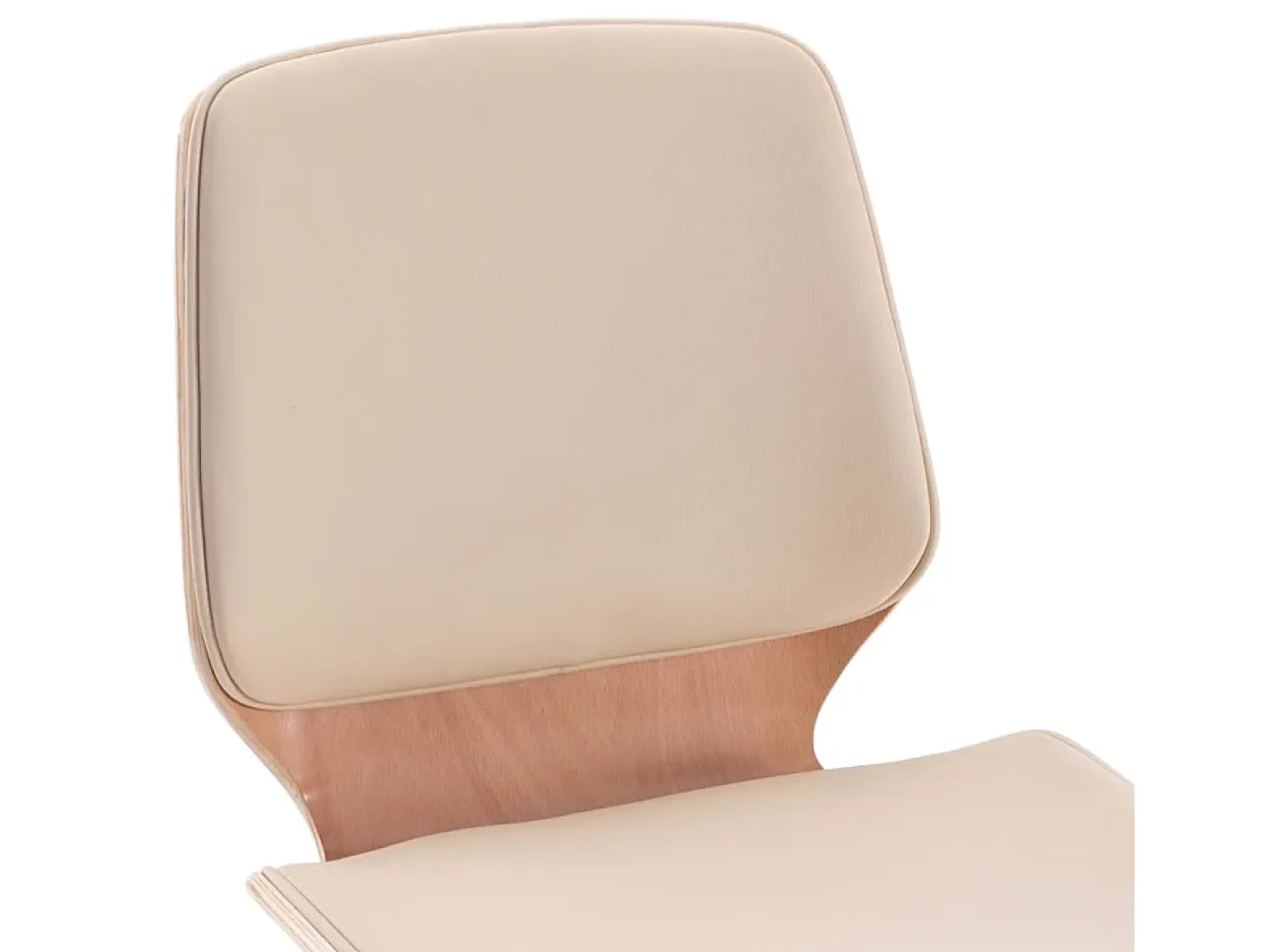 Sillas de comedor 2 unidades cuero sintético color crema