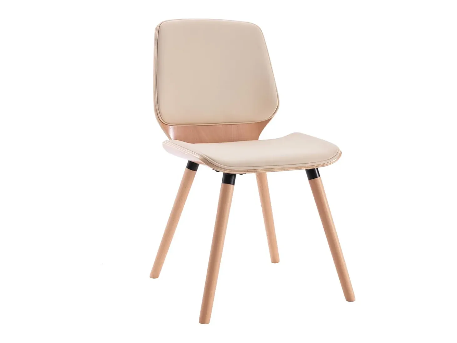 Sillas de comedor 2 unidades cuero sintético color crema