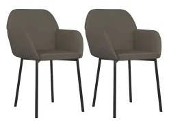Sillas de comedor 2 unidades terciopelo gris oscuro