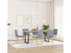 Sillas de comedor 6 unidades de tela gris claro
