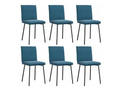 Sillas de comedor 6 unidades terciopelo azul