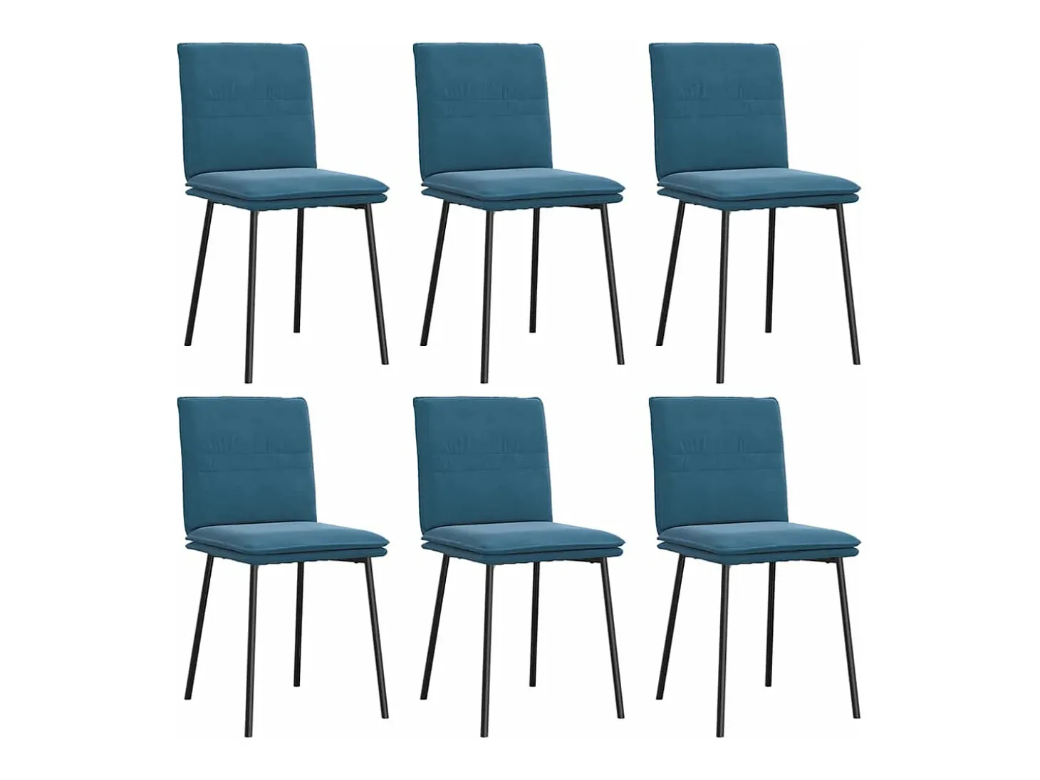Sillas de comedor 6 unidades terciopelo azul