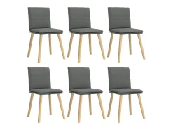 Sillas de comedor 6 unidades tela gris oscuro