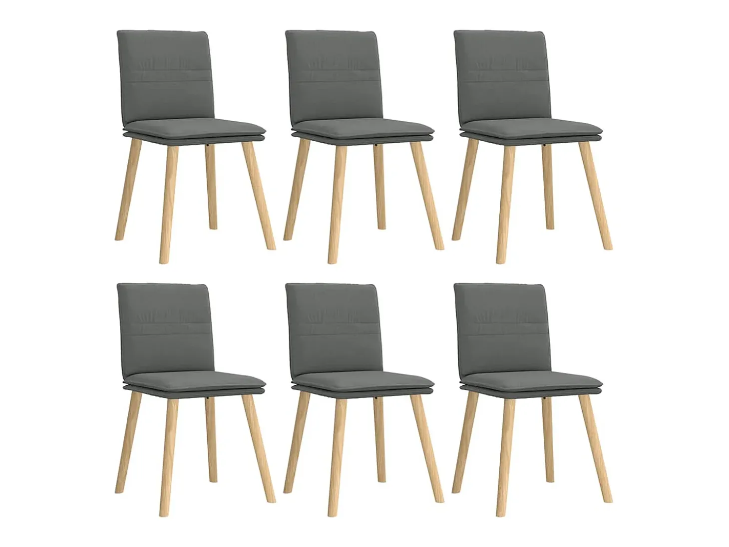 Sillas de comedor 6 unidades tela gris oscuro