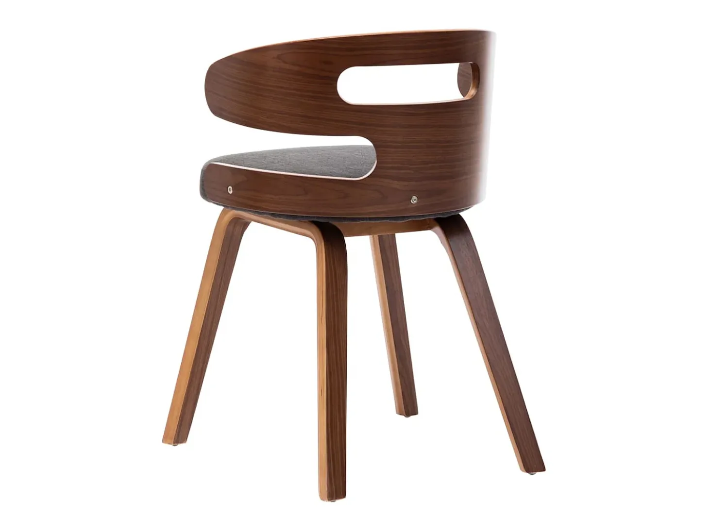 Sillas de comedor 6 unidades madera curvada y tela gris oscuro