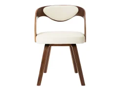 Sillas de comedor 2 unidades madera curvada y cuero sintético crema