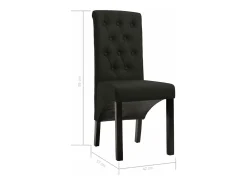 Sillas de comedor 2 unidades de tela negra
