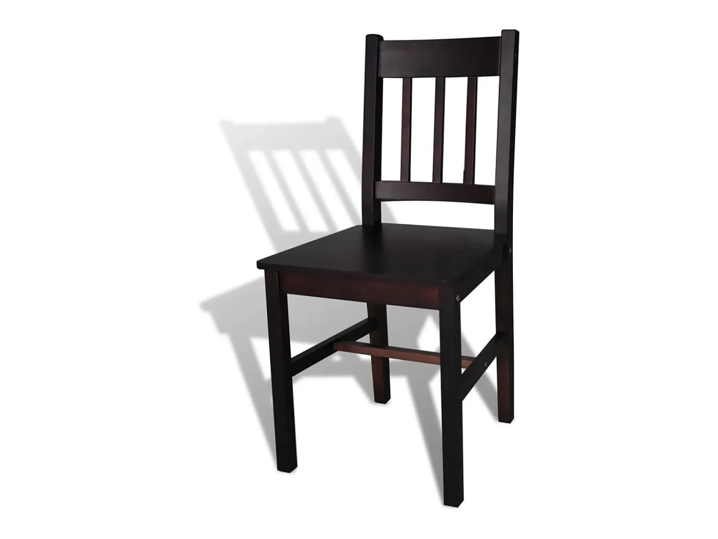 Sillas de comedor 6 unidades madera de pino marrón oscuro