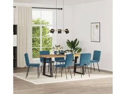 Sillas de comedor 6 unidades terciopelo azul