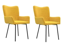 Sillas de comedor 2 unidades terciopelo amarillo