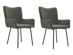 Sillas de comedor 2 unidades terciopelo gris oscuro