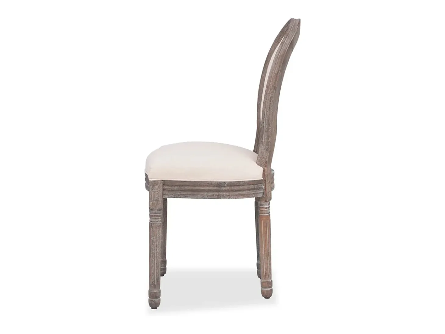 Sillas de comedor 4 unidades tela color crema