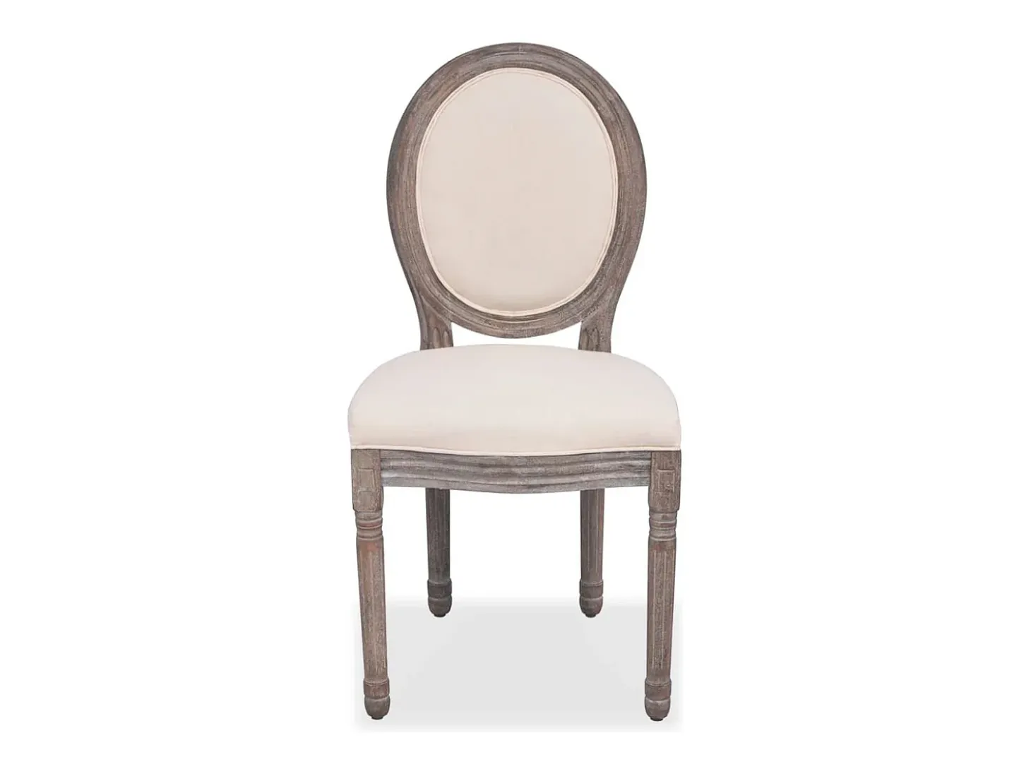 Sillas de comedor 4 unidades tela color crema