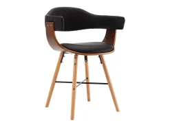 Sillas de comedor 2 unidades cuero sintético y madera curvada negro