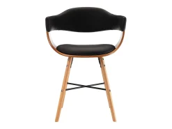 Sillas de comedor 2 unidades cuero sintético y madera curvada negro