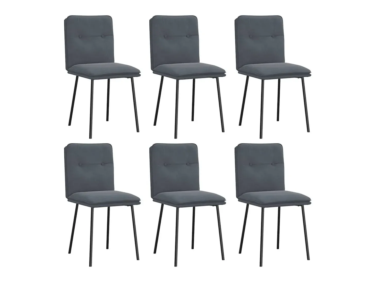 Sillas de comedor 6 unidades terciopelo gris oscuro
