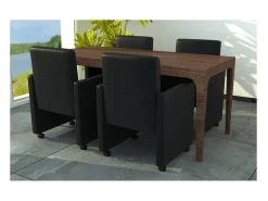 Sillas de comedor 4 unidades cuero sintético negro
