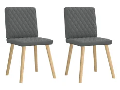 Sillas de comedor 2 unidades tela gris oscuro