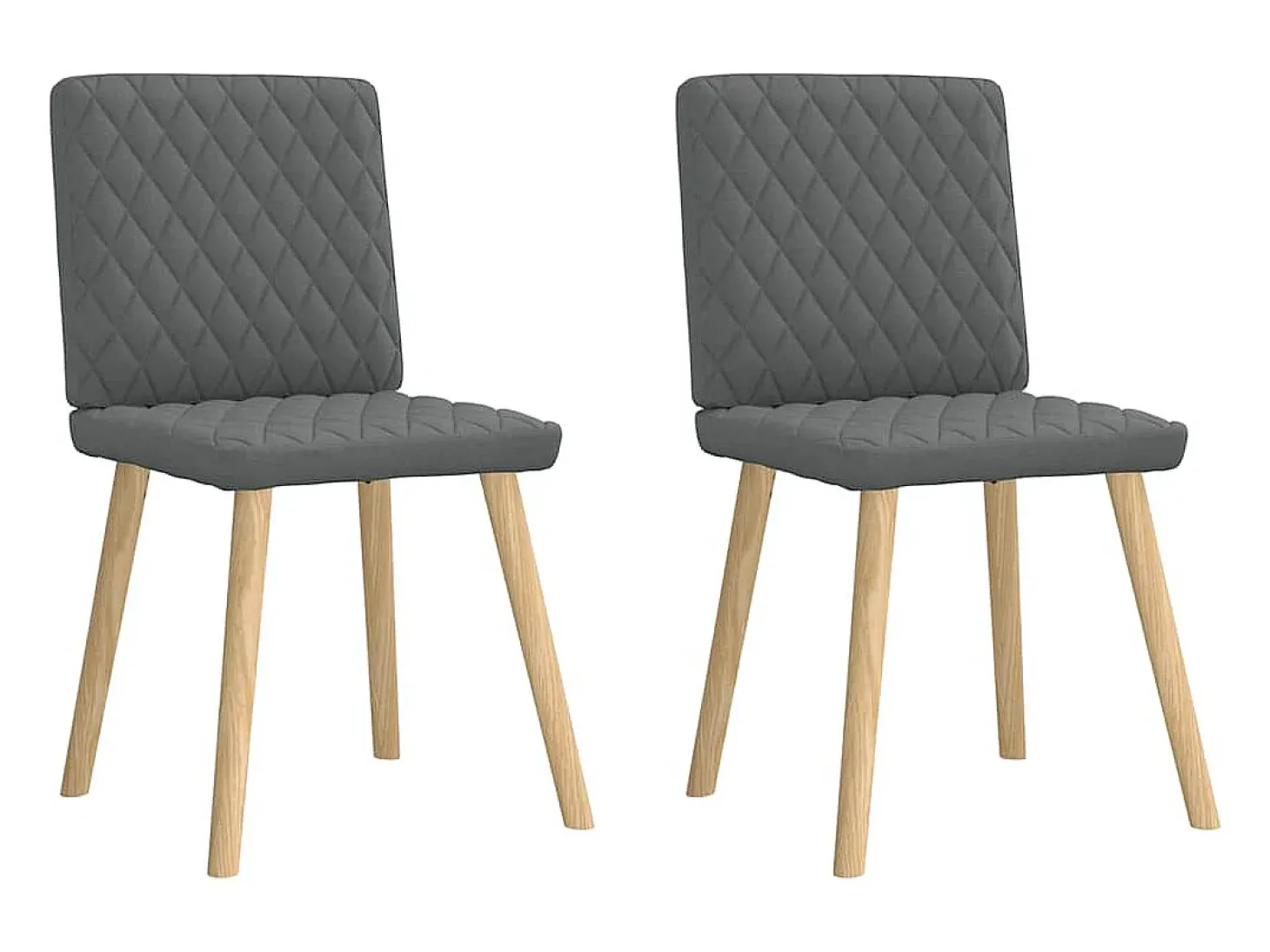 Sillas de comedor 2 unidades tela gris oscuro