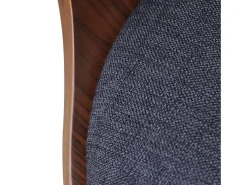 Sillas de comedor 2 unidades madera curvada y tela gris oscuro