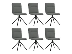 Sillas de comedor 6 unidades tela gris oscuro