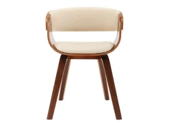 Sillas de comedor 4 unidades madera curvada y cuero sintético crema