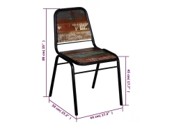 Sillas de comedor 4 unidades madera maciza reciclada